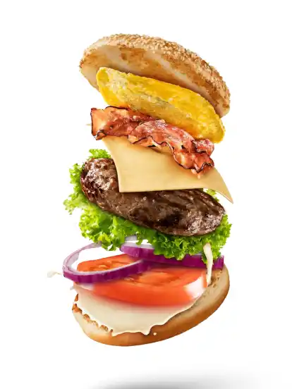 Lecker sieht er ja aus, der klassische Burger mit Fleisch-Patty.