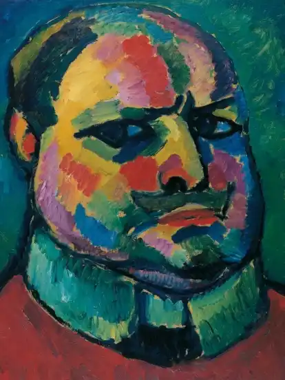 „Horizont Jawlensky. Auf den Spuren von van Gogh, Matisse, Gauguin“, heißt die neue Ausstellung in der Kunsthalle Emden. Der international anerkannte Expressionist Alexej Jawlensky malte dieses farbige Selbstbildnis im Jahre 1912.