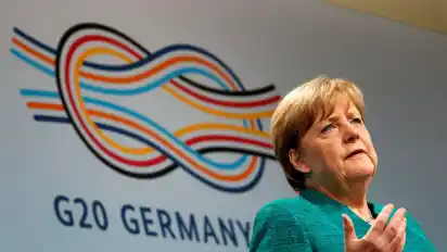 Angela Merkel bei einer Pressekonferenz während des G20-Gipfels.