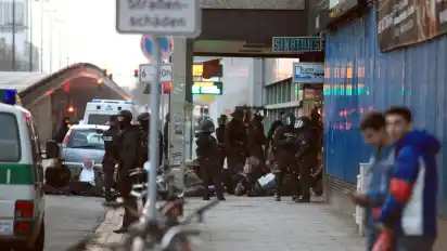 Großeinsatz der Polizei gegen Rocker am Sonnabend.