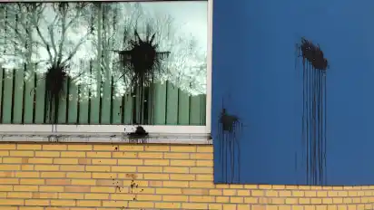 Bereits in der vergangenen Woche wurde das Polizeirevier an der Parkallee in Schwachhausen Ziel einer Farbattacke.