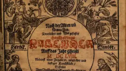 Eine Seite eines Kalenders aus dem 17. Jahrhundert: Sie veranschaulicht die wechselnden Aufgaben im Laufe eines Jahres.