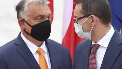 Die Premierminister von Ungarn und Polen: Viktor Orban und Mateusz Morawiecki. Foto: Czarek Sokolowski/AP/dpa