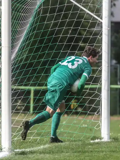 Die Szene, als Nick Enghardt für die SAV den wichtigen 1:1-Ausgleich erzielt hatte.