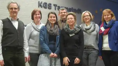 Haben in Tarmstedt das Kooperationsprogramm „Vielfalt macht Schule“ gestartet (von links): KGS-Leiter Michael Berthold, Ulrike Janssen, Daniela Köhler, Christiane Schütte-Gravelmann, Peter Walkowiak, Anke Klaas und Melanie Paggel.