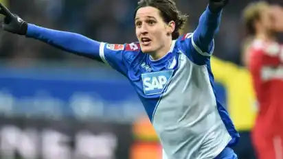 Sebastian Rudy erzielte in der Nachspielzeit den 2:1-Siegtreffer für Hoffenheim. Foto: Uwe Anspach