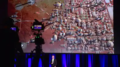 Elon Musk sprach auf der Konferenz über seine Visionen: der Besiedlung des Mars.