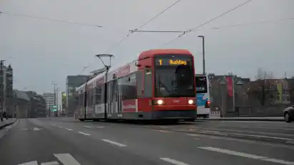 Straßenbahn der Linie 1 Huchting.