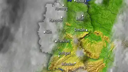 Die Wettervorhersage für Dienstag: Bremen liegt unter einer Wolkendecke.
