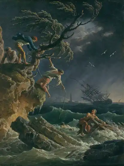 Spektakulär: Der französische Maler Claude Joseph Vernet (1714-1789) fertigte das Ölgemälde "Der Schiffbruch" im Jahr 1762.