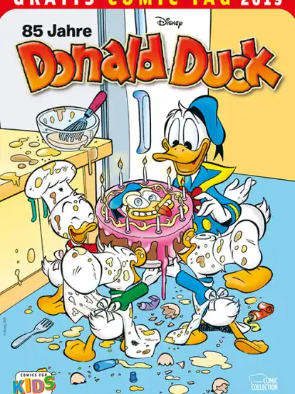 Ein Donald-Duck-Comic ist einer der 34 Comics, den es am Samstag gibt.