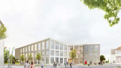 Bleibt vorerst weiterhin nur eine Grafik: Der Neubau der Kreissparkasse in Achim.