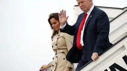 US-Präsident Trump ist mit seiner Frau in Brüssel eingetroffen. Foto: Pablo Martinez Monsivais, AP