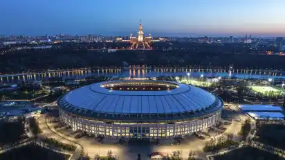 Hier findet die Eröffnungsfeier und das Eröffnungsspiel der WM statt: Das Luschniki-Stadion in Moskau.