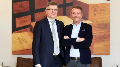 Geschäft zwischen Familienunternehmern: Christof Queisser (l.) übernimmt mit Rotkäppchen-Mumm Eggers und Franke von Christoph Meier.