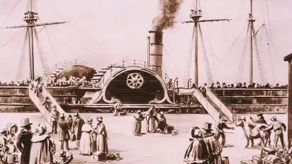 Die „Britannia“ nahm im Juli 1840 von Liverpool aus als erstes Schiff den Linienverkehr über den Atlantik auf.