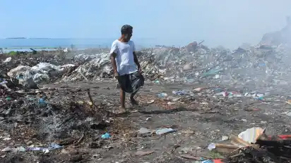 Die Malediven-Insel Tilafushi war einst eine türkisblaue Lagune im Indischen Ozean.
