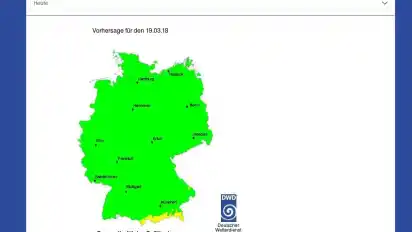 Auf der UV-Index-Karte des Deutschen Wetterdienstes ist fast überall in Deutschland alles im grünen Bereich.