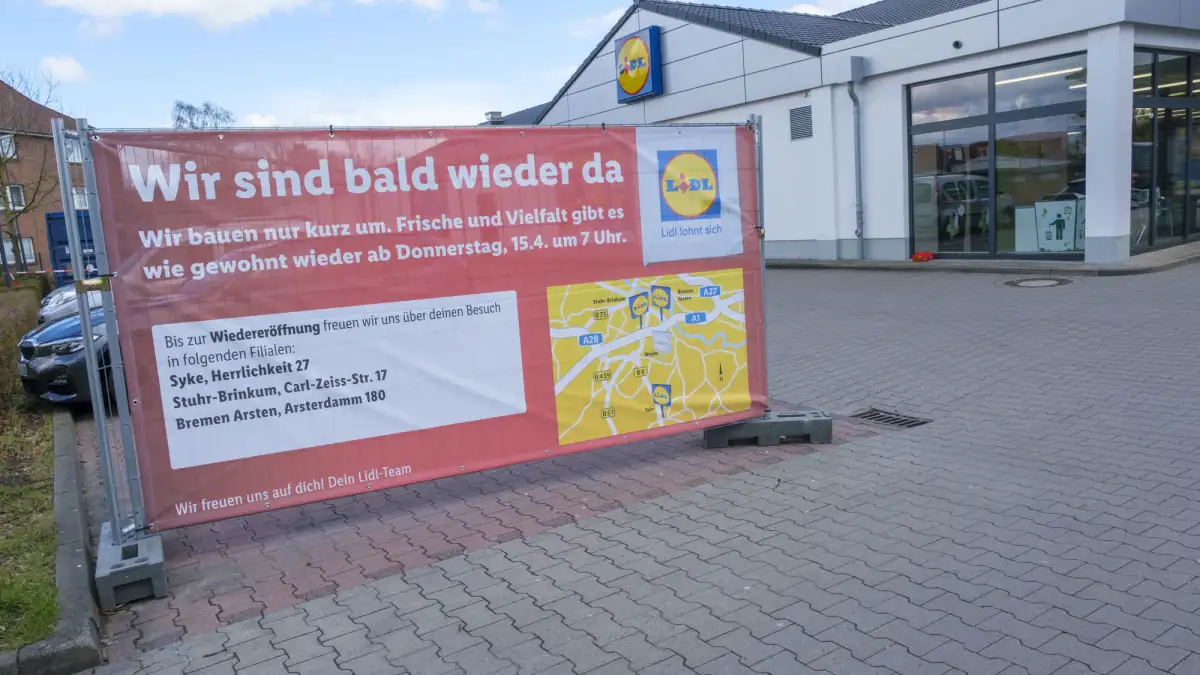 Nach Umbau: Lidl-Filiale in Kirchweyhe öffnet wieder am 15. April