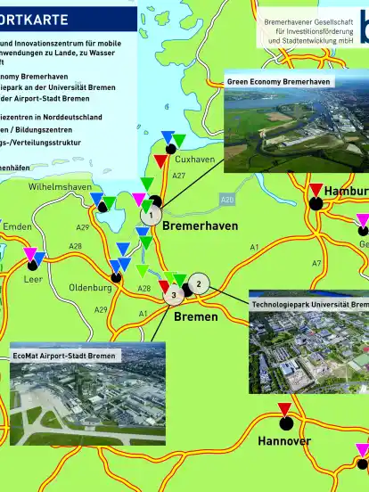 Mit zahlreichen Projekten hatte sich Bremerhaven beworben. Beim Standortwettbewerb des Bundesministeriums für Verkehr und digitale Infrastruktur für eine Machbarkeitsstudie für den Aufbau eines Innovations- und Technologiezentrums Wasserstofftechnologie ging Bremerhaven zwar leer aus, aber der Seestadt wurde für Wasserstoff-Projekte dennoch eine Förderung in Aussicht gestellt.