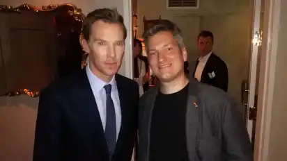 Thomas Feith (rechts) an der Seite von Sherlock-Holmes-Darsteller Benedict Cumberbatch, nach den Worten des Wahl-Ganderkeseers ein sehr angenehmer Zeitgenosse.