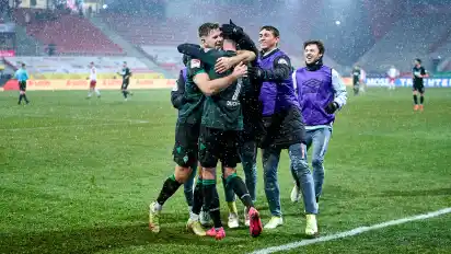 Jubel um Marvin Ducksch nach dessen Treffer zum 3:1 gegen Regensburg.