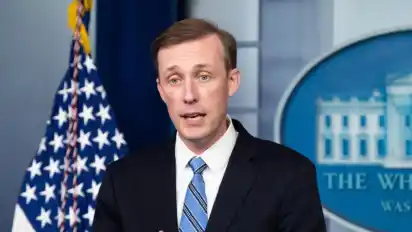Der Nationale Sicherheitsberater der USA, Jake Sullivan, spricht während einer Pressekonferenz im Briefingraum des Weißen Hauses. Foto: Michael Brochstein/SOPA Images via ZUMA Press Wire/dpa
