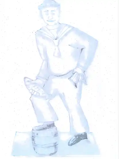 Nach diesem Entwurf hat der Bremer Bildhauer Thomas Recker die Skulptur gestaltet.