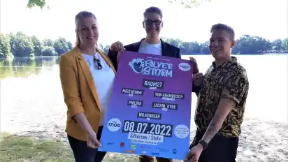Freuen sich auf das erste Silver-Storm-Festival (von links): Jennifer Hormann, Justus Brand und Alexander Hohmann.