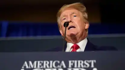 Ex-US-Präsident Donald Trump bei seiner Rede in Washington.