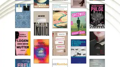 Collage der 20 Buchcover. Diese Titel haben es auf die Longlist für den Deutschen Buchpreis geschafft.