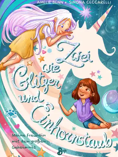 „Zwei wie Glitzer und Einhornstaub: Meine Freundin mit dem großen Geheimnis“, Band 1, Amelie Benn, Boje Verlag, 176 Seiten, für Kinder ab sechs Jahren, 14 Euro.