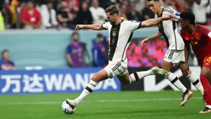 Weder-Torjäger Niclas Füllkrug kurz vor seinem Treffer zum 1:1 gegen Spanien.