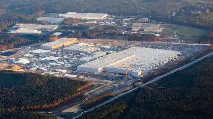 Das Werksgelände der Tesla Fabrik Berlin Brandenburg.