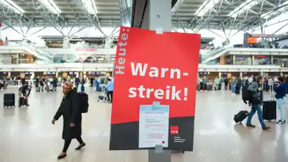 Die Gewerkschaft Verdi hatte am Montag kurzfristig am Hamburger Flughafen zum Warnstreik aufgerufen.