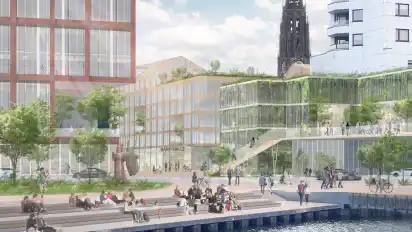 Treppen zum Wasser hin mit Blick auf das Klimahaus und die Havenwelten sollten zum Verweilen einladen. Eine Markthalle ähnlich wie in Bremen ist ebenso eine Idee.
