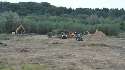 Die frühere Sandgrube ist bereits für den Bau der Deponie vorbereitet worden.