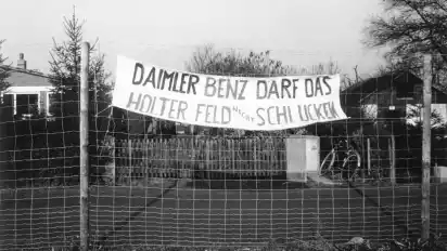 1978 protestierten die Anwohner im Wilhelm-Busch-Viertel gegen die Bebauung des Holter Felds.