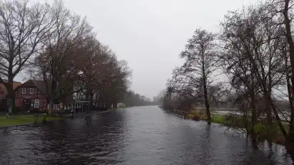 Auch die Hamme trat über die Ufer.