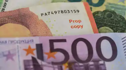 Gefälschte Euro-Banknoten.