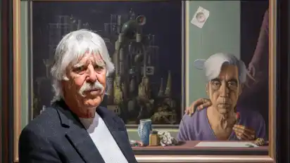 Volker Maaß, Sohn des Langwedeler Malers Hans Maaß, begleitete die Ausstellungseröffnung mit seinen Wortbeiträgen.
