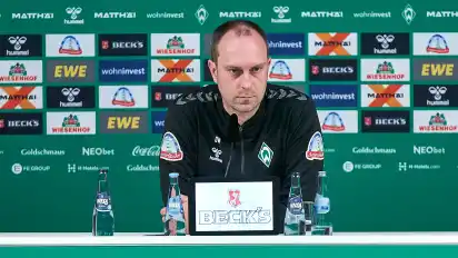 Chefcoach Ole Werner während der Pressekonferenz vor dem kommenden Spieltag.