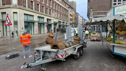 Der Wasserrohrbruch in der Obernstraße.