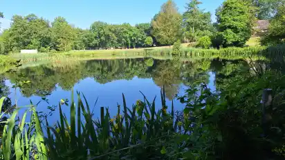 An Fidis Teich am Steinbeckweg lohnt sich die Rast zum Verschnaufen und für ein gutes Gespräch.