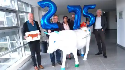 Jürgen Bohling (von links), Wolfgang Teichmeier, Melanie Blank, Stefan Tietjen und Torsten Rohde freuen sich auf den Jubiläumsmarkt.