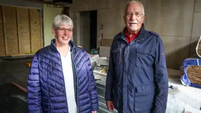Viel passiert: Kita-Leiterin Anke Witte und Projektleiter Georg Rolink (v. li.) freuen sich über die Baufortschritte.