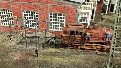 Ein Detail der Anlage, die die Modelleisenbahnfreunde Bremen in Grohn gebaut haben.