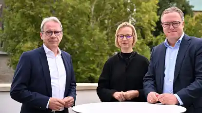 Die Thüringer Parteichefs Georg Maier (SPD), Katja Wolf (BSW) und Mario Voigt (CDU) haben eine Einigung erreicht. (Archivbild)
