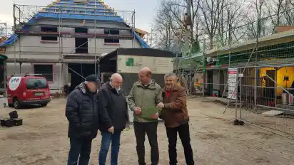 Architekten des Brettmann-Hauses (von links): Klaus Wirth, Karsten Buthmann, Holger Bahrenburg und Lühr Klee.