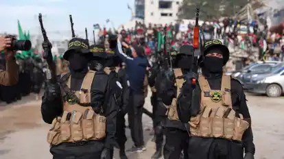 Hamas-Kämpfer im Zentrum von Gaza-Stadt.